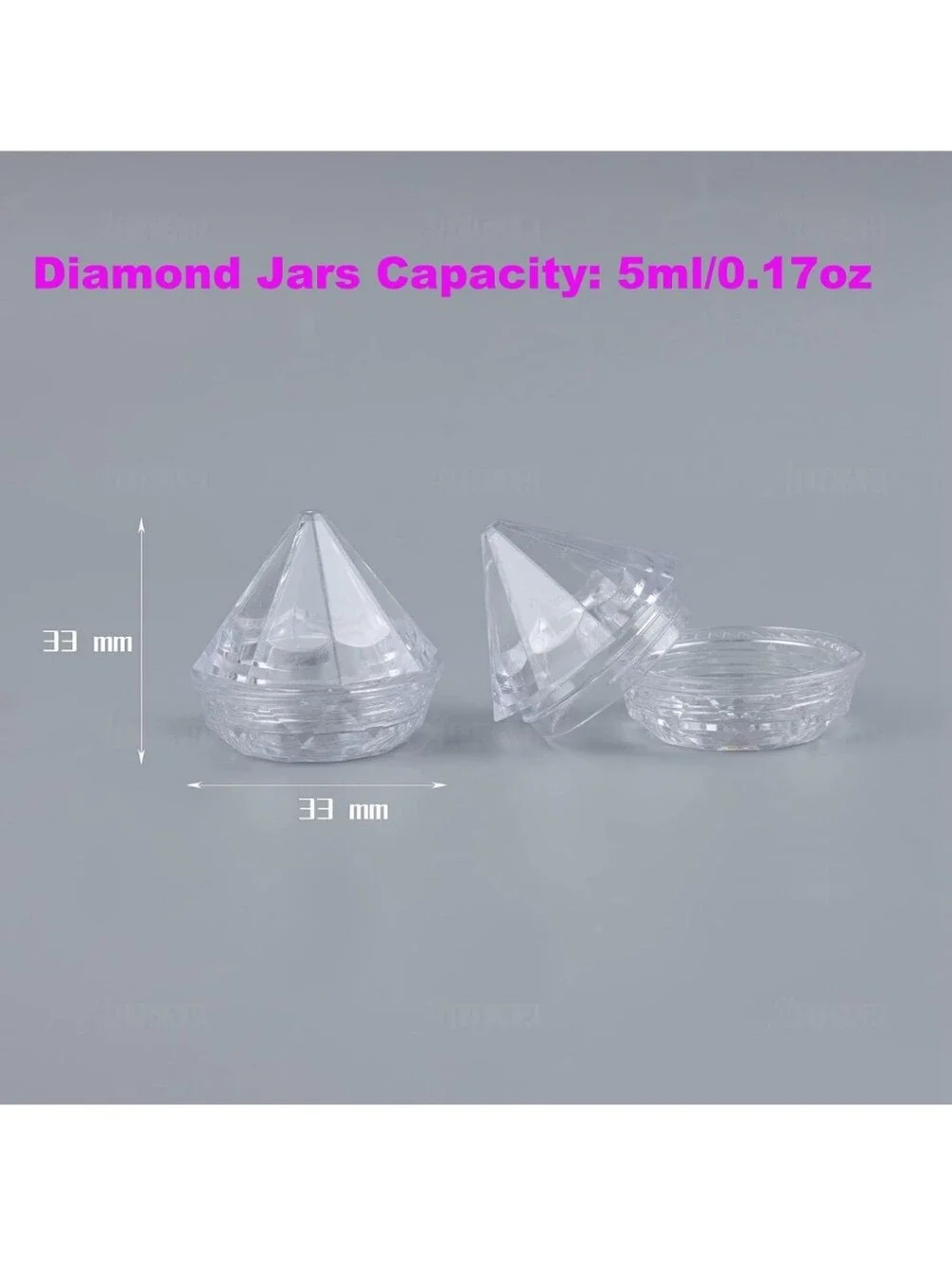 Clear Diamond-Shaped Eye Cream Jar - Transparent